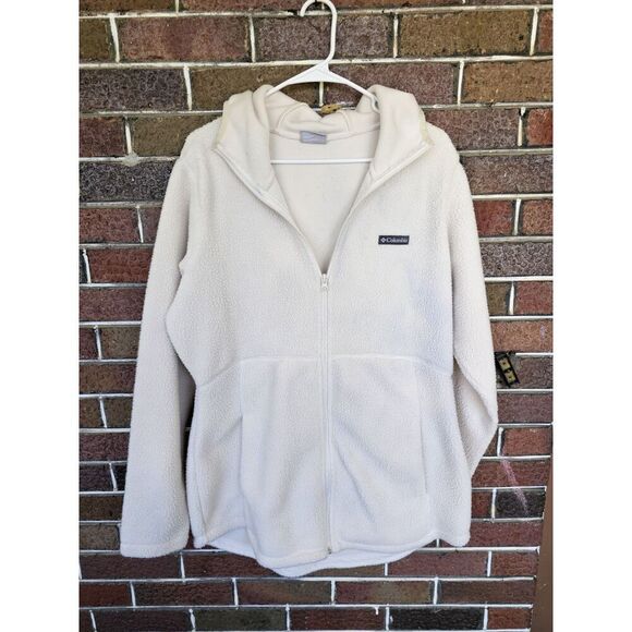 Columbia Women's Longline Sherpa Jacket Large Full Zip Hooded Fleece - Picture 1 of 9